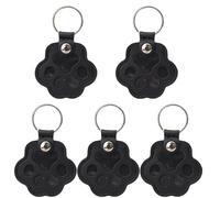 NihaoWXM Llavero Coche 5/10pcs Pet Hair Memorial Keychain Leather Keepsake Locket Cat Dog Fur Storage Pendant Handbag Hanging Accessories(Black-5pcs)