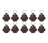 NihaoWXM Llavero Coche 5 Colors Cute Cat Paw Shape Pet Hair Storage Keychain Portable Leather Keyring Fur Collector Animal Keep Key Chain(Brown-10pcs)