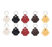 NihaoWXM Llavero Coche 5 Colors Cute Cat Paw Shape Pet Hair Storage Keychain Portable Leather Keyring Fur Collector Animal Keep Key Chain(Mixed Size-10PCS)