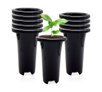 Nihcora 10 Macetas de Plástico para Vivero de Plantas Profundas, Macetas Gruesas y Estables para Árboles Altos, Macetas Reutilizables para Plantas de Semillero Altas, Profundas