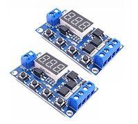Nihcora 2 unidades DC12-24V Dual MOS Digital Time Delay Relay Trigger Cycle Timer Interruptor de Retardo Placa de Circuito Módulo de Control de Temporización