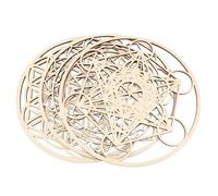 Nihcora 3 Piezas/Conjunto Juego de Arte de Pared de Geometría Sagrada Arte de Pared de Madera, Arte de Geometría Sagrada, Escultura, Decoraciones de Pared para DecoracióN del Hogar