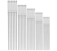 Nihcora 30 agujas afiladas y gruesas para coser con ojales grandes, 5 tamaños de agujas de coser de acero inoxidable para bordar y coser a mano