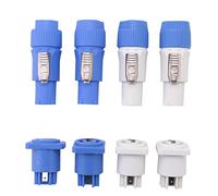 Nihcora 4 Juegos de Conector de PowerCON, NAC3FCA + NAC3MPA-1 y NAC3FCB + NAC3MPB-1, Conector de Cable Bloqueable + Conector de Chasis, Entrada y Salida de AlimentacióN