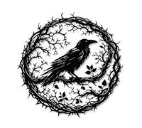 Nihcora Arte de Pared de Metal de Pájaro, Decoración de Arte de Pared de, Escultura de Pájaro Negro, Decoración del Hogar de Diseño Único para Jardín, Cocina, Balcón