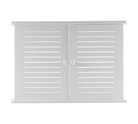 Nihcora Cajas de Almacenamiento de Enrutador WiFi InaláMbrico Caja de Madera Cable Soporte de Alambre Estante de Tablero de Enchufe para Colgar en la Pared - Puerta Doble