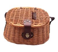 Nihcora Cesta de Mimbre Creel de Pesca Trucha Perca Jaula de Aparejos Caja de Pescador CláSico al Aire Libre Trucha de Sauce Cesta de Pesca