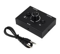 Nihcora Conmutador de audio de 3,5 mm, 2 entradas, 1 salida, 1 entrada, 2 salidas, divisor de audio, caja de conmutación de audio, un botón de silencio