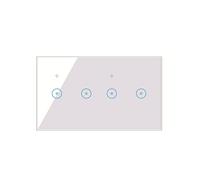 Nihcora Interruptor de Luz de Pared Inteligente Wifi 10A Panel TáCtil de Vidrio Interuptor InaláMbrico Control Remoto InaláMbrico de 4 Bandas ()