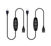 Nihcora Interruptor Regulador Intensidad LED USB 5 V, Atenuación 10 Velocidades, Hembra A Macho, Paquete 2 Reguladores Alimentados por USB para Luces LED un Solo Color 5 V