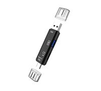Nihcora Lector de Tarjetas de Memoria 5 en 1 USB 2.0 Tipo C/USB/Micro-USB/TF/SD Adaptador de Lector de Tarjetas OTG Accesorios para TeléFonos MóViles, Negro