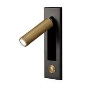 Nihcora Luces de Lectura, Luz de Pared para Cabecera, Luz de Lectura, Interruptor Empotrado, LáMparas de Pared para Sala de Estar, Dormitorio, Negro Dorado