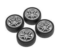 NIHENHAO 4 Piezas 48 mm simulación Rueda de Goma neumático Rueda Juguete Modelo repuestos