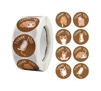 NIHENHAO 500 Piezas/Rollo de Pegatinas Creativas para Gatos Etiquetas Adhesivas de Agradecimiento Pegatinas Decorativas de 10 Pulgadas Embalaje Personalizado