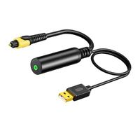 NIHENHAO Adaptador de sonido analógico a digital de 3,5 mm a SPDIF para una salida óptica de sonido mejorada de 3,5 mm a cable óptico