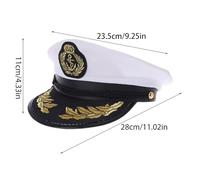 NIHENHAO Adulto Yate Barco Capitán Marina Disfraz Fiesta Cosplay Vestido Marinero Sombrero Algodón