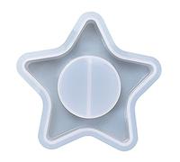 NIHENHAO Cristal Estrella de Cinco Puntas Garrapata Molde de Resina epoxi Portavelas Molde de Silicona Portavelas Molde de Resina