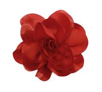 NIHENHAO Elegante broche de tela con diseño de flores, hermoso broche de solapa de tela, accesorio de joyería para armarios de mujer, color rojo