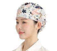 NIHENHAO Elegante gorro de cocinero elástico ajustable para mantener el cabello limpio, diseño floral moderno para cocinar y hornear