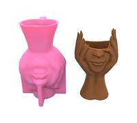 NIHENHAO Molde de Flor de Silicona Candelabro de hormigón Molde de Silicona Portavelas Molde Maceta suculenta Molde de Yeso de Cemento Silicona