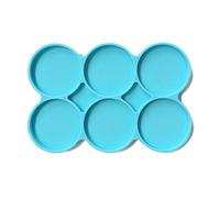 NIHENHAO Moldes Redondos Grandes de Silicona de 6 cavidades Moldes para Posavasos de Resina de Disco Paquete de 6 Moldes Moldes Antiadherentes Multiusos de Silicona