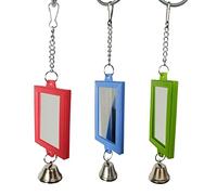 NIHENHAO Pájaro con cascabeles Juguete para Loros Colgante para Jaula Adecuado para Pájaros Pequeños Canario Color Aleatorio En Plástico Rojo/Azul/Verde + Metal