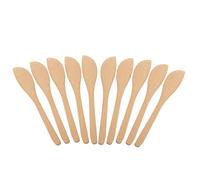 NIHENHAO Paquete de 10 espátulas faciales de bambú Mango de diseño ergonómico Esparcidor de Mantequilla Herramienta de Relleno de Bolas de Masa para Usar Madera