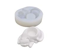 NIHENHAO para Forma de Gato Molde de Flor de Silicona Cactus durmiendo para Gato Candelabro Molde de Yeso Jardín Decoración del hogar Mesa Craf Silicona