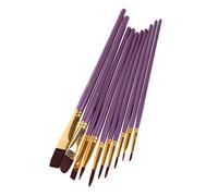 NIHENHAO Pincel de Acuarela 10 Piezas de Pelo de Nailon con Mango Dibujo de Aprendizaje Manual para niños niñas Imagen Reate plástico + Acero Inoxidable