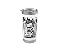 Nihilismo Para Hombres Divertido Nietzsche Filosofía Vintage Anuncio Vaso térmico de acero inoxidable de doble pared