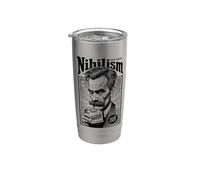 Nihilismo Para Hombres Divertido Nietzsche Filosofía Vintage Anuncio Vaso térmico de acero inoxidable de doble pared