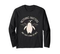 Nihilist Penguin Mountain Meme Significado de la Vida Manga Larga