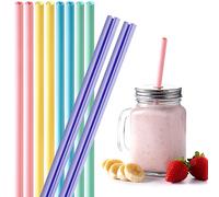 NiHome 10 pajitas de silicona reutilizables con diseño de apertura, fáciles de limpiar, no requieren cepillos de limpieza, sin BPA, pajitas ideales para bebidas frías y calientes (5 colores macaron)