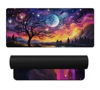 NiHome Alfombrilla para mouse y teclado XL para juegos, 35.4 x 15.7 pulgadas, alfombrilla artística para mouse de escritorio completo para laptop, alfombrilla protectora de escritorio con base de goma