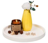 NiHome Bandeja organizadora de silicona gruesa para accesorios de baño, encimera de cocina, decoración de sala de estar, bandeja redonda multiusos resistente a los golpes para velas, perfumes, plantas