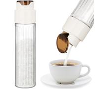 NiHome Dispensador de azúcar de 16.9 onzas con interruptor automático de vertido para el hogar, cocina, estación de café, tarro de vidrio de gran capacidad para azúcar, crema de café, sal, vidrio de