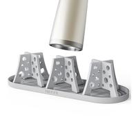 NiHome Juego de 3 estantes de Silicona para secar Botellas de Agua, Estilo Queso para un Secado más rápido, Apto para Stanley, Yeti, Botellas Deportivas, termos y Tazas (Gris)