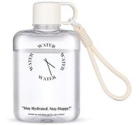 NiHome Mini botella de agua Tritan de 12 onzas para bolso, botella de agua plana portátil de 360 ml para viajes, deportes al aire libre, transparente, a prueba de fugas, sin BPA y diseño de fácil