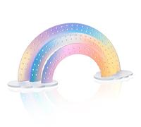 NiHome Organizador de aretes de acrílico iridiscente de 3 niveles, diseño ligero y duradero, 140 agujeros para 70 pares, fila frontal única para aretes especiales, 11.8 pulgadas de ancho x 6.25