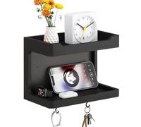 NiHome Organizador grande de madera montado en la pared (negro)