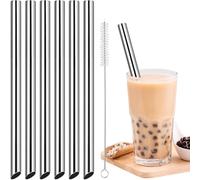 NiHome Pajitas reutilizables de acero inoxidable extra anchas, 6 unidades