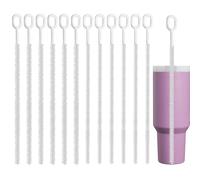 NiHome Paquete de 12 cepillos de limpieza extra largos y resistentes para vaso Stanley de 40/30/20 onzas, 12 pulgadas, reutilizables, 2 diámetros diferentes, cepillos finos a pajitas de batidos