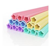 NiHome Paquete de 15 pajitas de silicona para beber - Star, Macaron Colors suaves y lavables pajitas de 8.5 pulgadas de largo para vasos de 6 a 20 onzas, grado alimenticio sin BPA, anchas para cualquier vaso