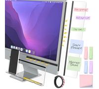 NiHome Paquete de 2 tableros magnéticos de acrílico para notas con notas adhesivas para el hogar y la oficina, paneles laterales e inferiores con soporte para teléfono y agujeros de carga, organizador