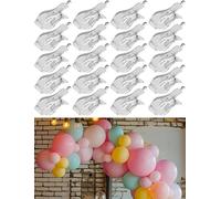 NiHome Paquete de 20 clips de arco de globos, abrazaderas de resorte resistentes con agarre superior, clips transparentes reutilizables para asegurar la guirnalda de globos, adecuados para telón de