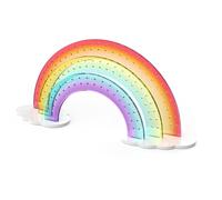 NiHome Soporte acrílico arcoíris para aretes, para el hogar, oficina, tocador, exhibición ligera multicolor en capas con 140 agujeros para hasta 70 pares, duradero, resistente a la decoloración y a la