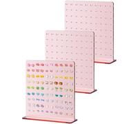 NiHome Soporte acrílico para aretes, paquete de 3 (acabado de espejo de oro rosa)