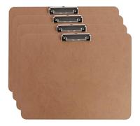 NIHUIFDPY 4 portapapeles A3 con clip de metal de perfil bajo, 45 x 34,5 cm, tablero universal para colgar, marrón, portapapeles de oficina portátil para médicos, enfermeras, profesores, estudiantes