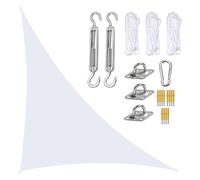 NIHUJALE Toldo Parasol, Shade Sail Triangular 5x5x7.1m PES Cloth Awning for Outdoor Garden Terrace Balcony(White,3x4x5m)