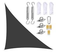 NIHUJALE Toldo Parasol, Shade Sail Triangular 5x5x7.1m PES Cloth Awning for Outdoor Garden Terrace Balcony(Noir,3x4x5m)